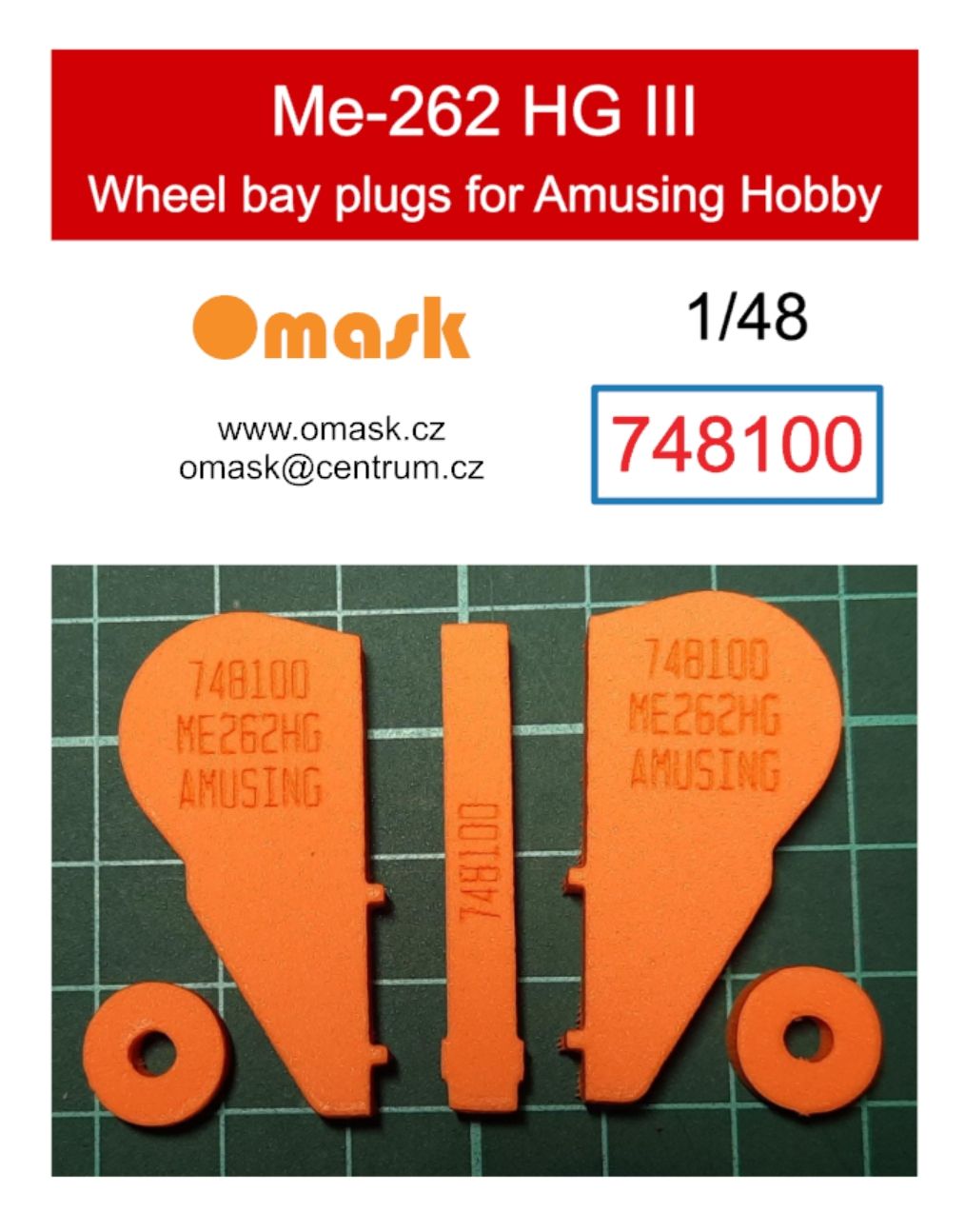1:48 Me262 HG III wheel bay plugs (for Amusing Hobby)