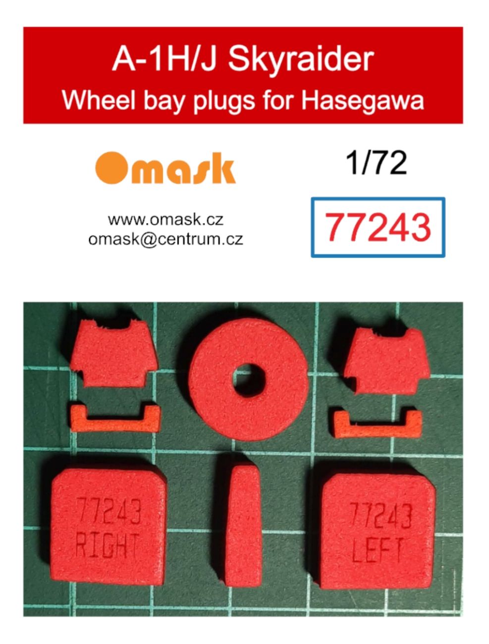 1:72 A-1H/J Skyraider wheel bay plugs (for Hasegawa/Hobby 2000)