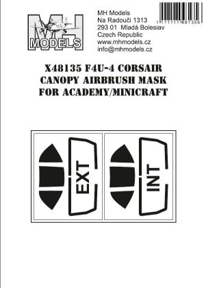 1:48 F4U-4 Corsair canopy airbrush mask for Academy/Minicraft