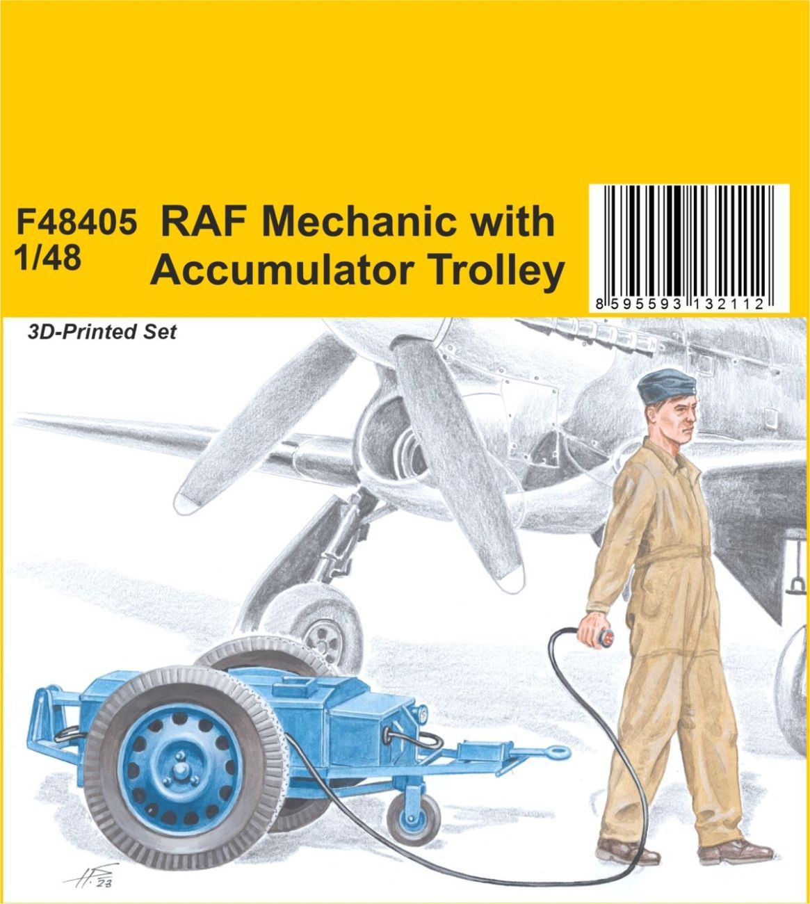 1:48 RAF Mechanic with Accumulator Trolley