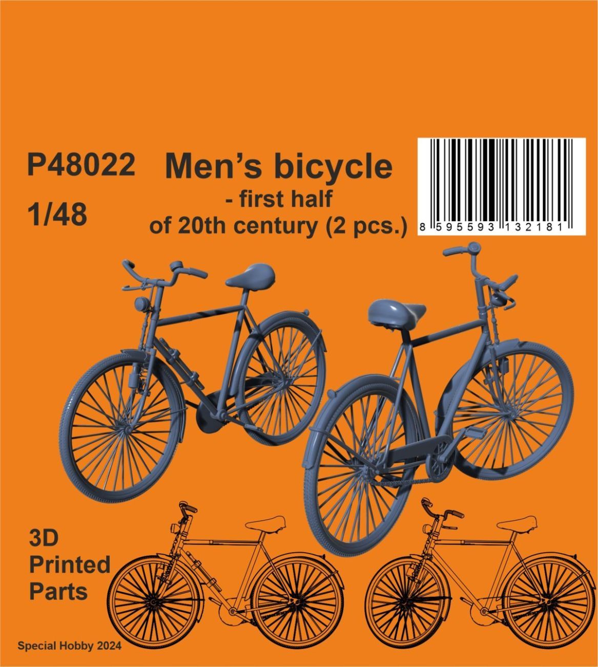 1:48 Men`s bicycle - first half of 20th century (2 pcs.) 