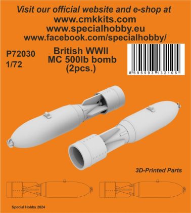 1:72 British WWII MC 500lb bomb Mk.IV (2pcs.)