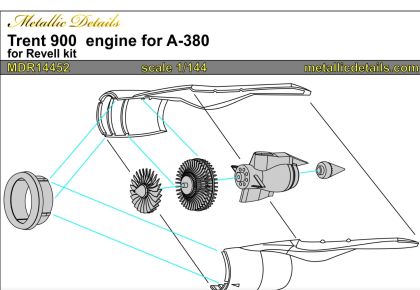 1:144 Airbus A380-800 Trent 900 engines x 4