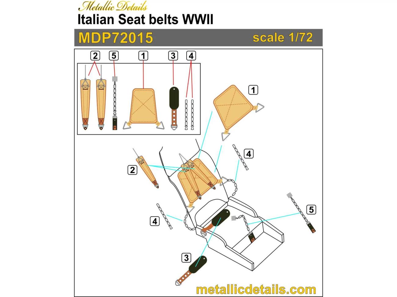 1:72 Italian seat belts WWII