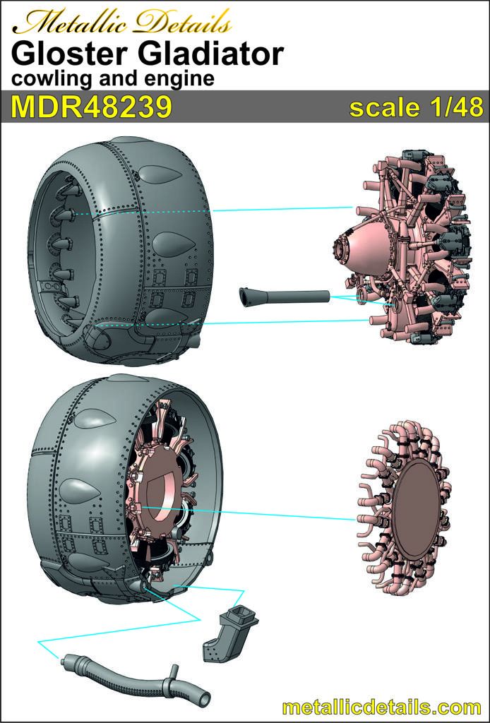 1:48 Gloster Gladiator cowling and engine