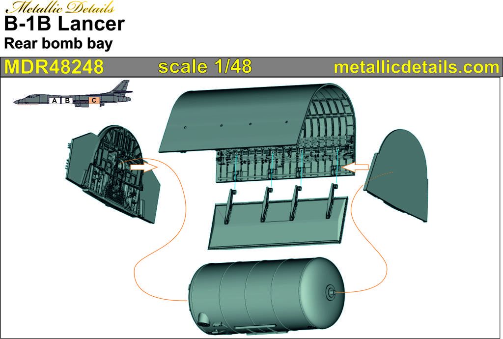 1:48 Rockwell B-1B Lancer rear Bomb bay