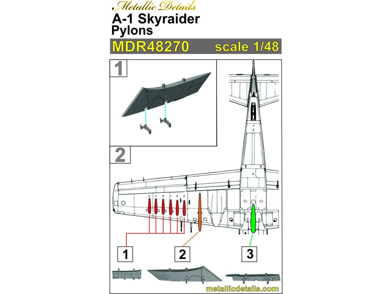 1:48 Douglas A-1J Skyraider. Pylons