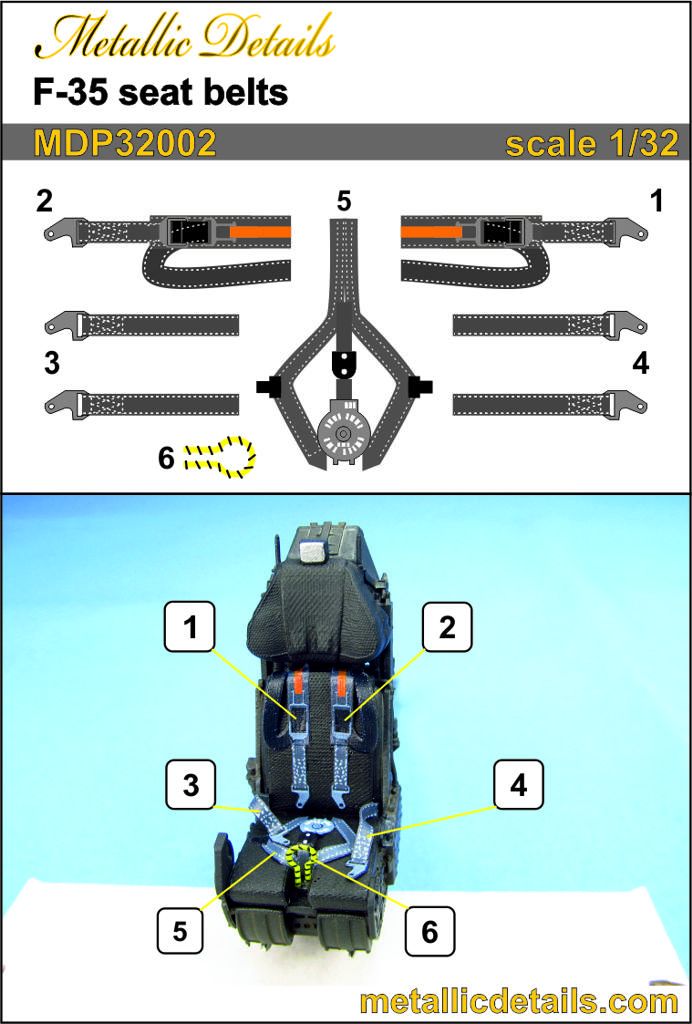 1:32 Lockheed-Martin F-35 Lightning II Seat belts