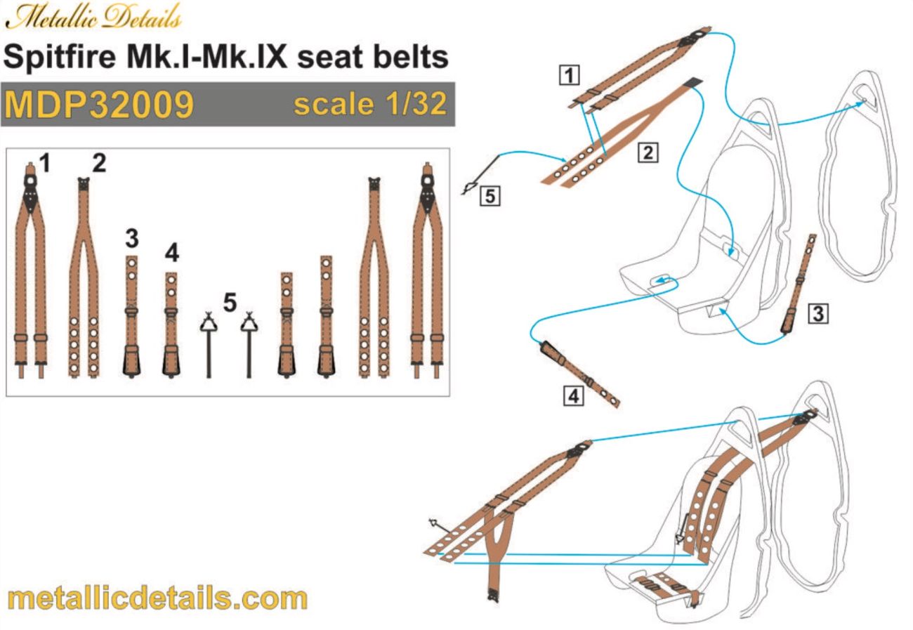 1:32 Supermarine Spitfire Mk.I-Mk.IX seat belts