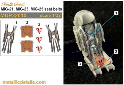 1:32 Mikoyan MiG-21, MiG-23, MiG-25 seat belts