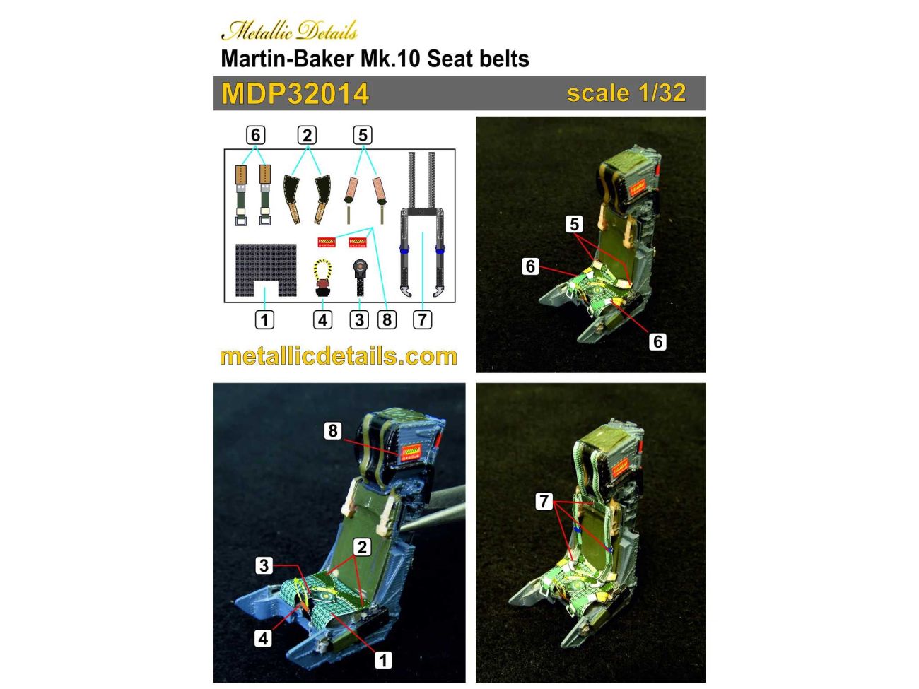 1:32 Martin-Baker Mk.10 Seat belts 
