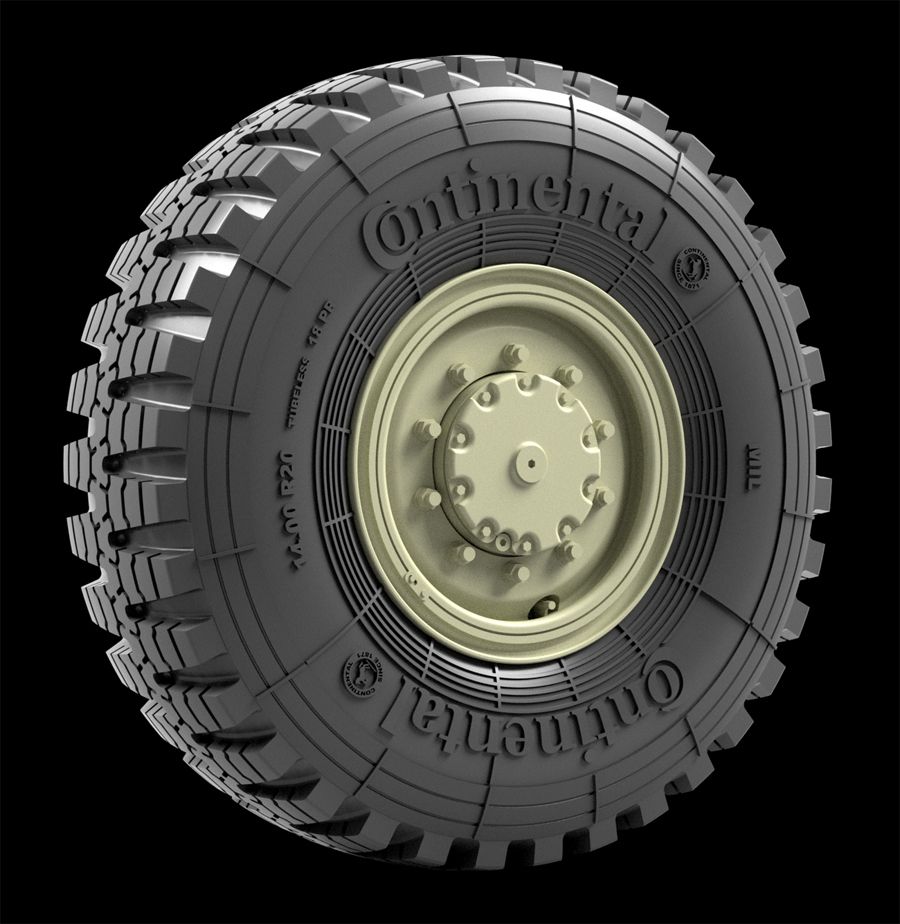 1:35 MAN LKW 10t mil Road wheels (Continental MIL)