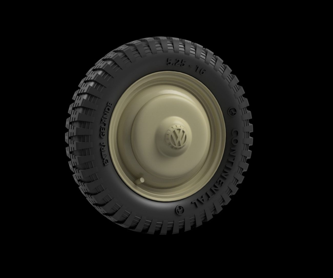1:35 VW typ 82 “Kübelwagen” road wheels with protective cap (Early)