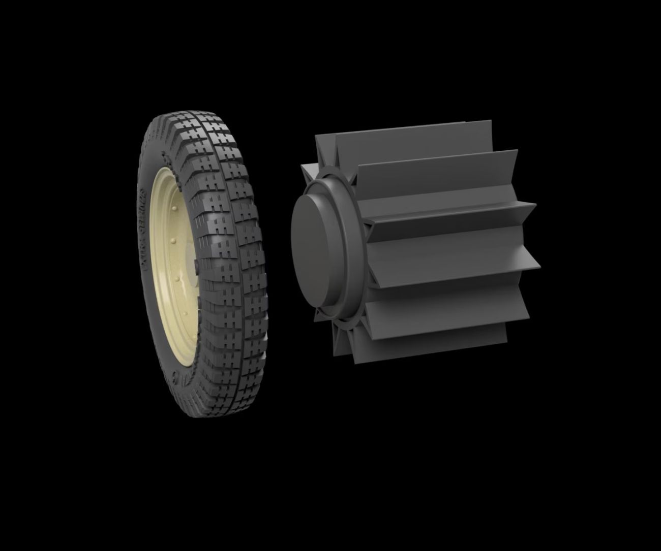 1:35 VW typ 82/166 with Snow-rollers drum road wheels