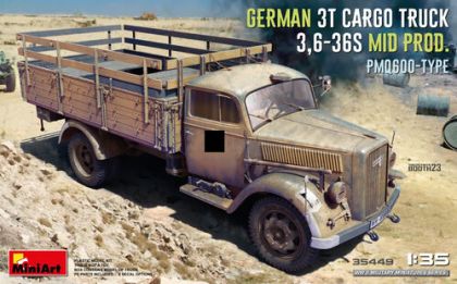 1:35 GERMAN 3T CARGO TRUCK 3,6-36S MID PROD. PMQ600-TYPE