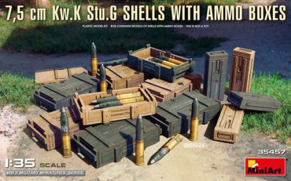 1:35 7,5 cm Kw.K Stu.G SHELLS WITH AMMO BOXES