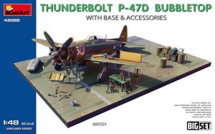 1:48 THUNDERBOLT P-47D BUBBLETOP WITH BASE & ACCESSORIES. BIG SET