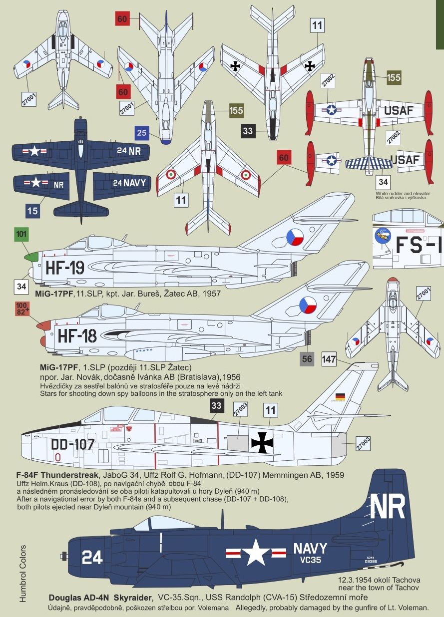 1:48 Czechoslovak Peoples Army MiGs against Thunders 1953-59