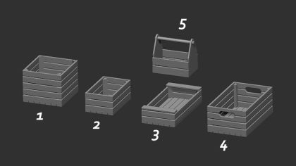 1:72 Wooden crates
