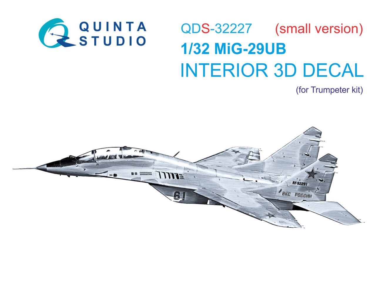 1:32 MiG-29UB 3D-Printed & coloured Interior (Trumpeter) (Small version)