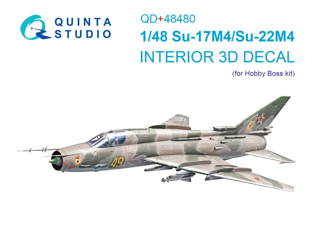 1:48 Su-17M4/Su-22M4 3D-Printed & coloured Interior on decal paper (Hobby Boss) (with 3D-printed resin parts)