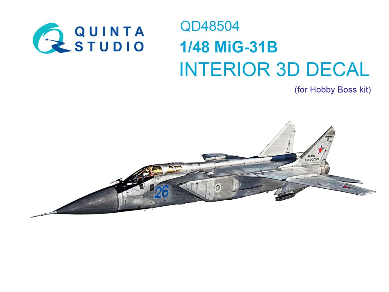 1:48 MiG-31B 3D-Printed & coloured Interior on decal paper (Hobby Boss)