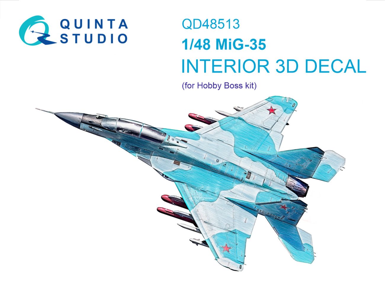 1:48 MiG-35 3D-Printed & coloured Interior on decal paper (HobbyBoss)