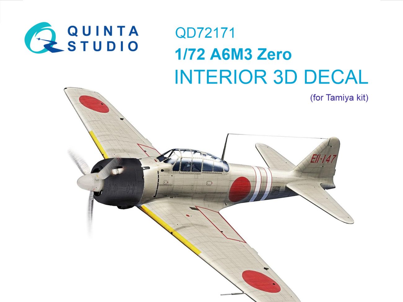 1:72 A6M3 Zero 3D-Printed & coloured Interior on decal paper (Tamiya)