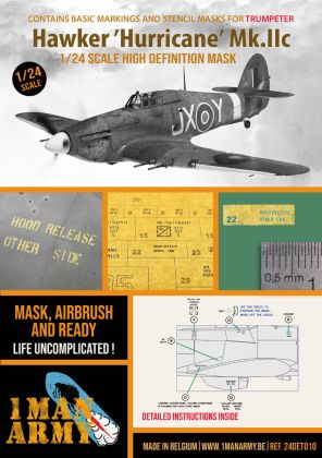 1:24 Hawker Hurricane Mk.IIc - High Definition Airbrush Masks (for Trumpeter kits)