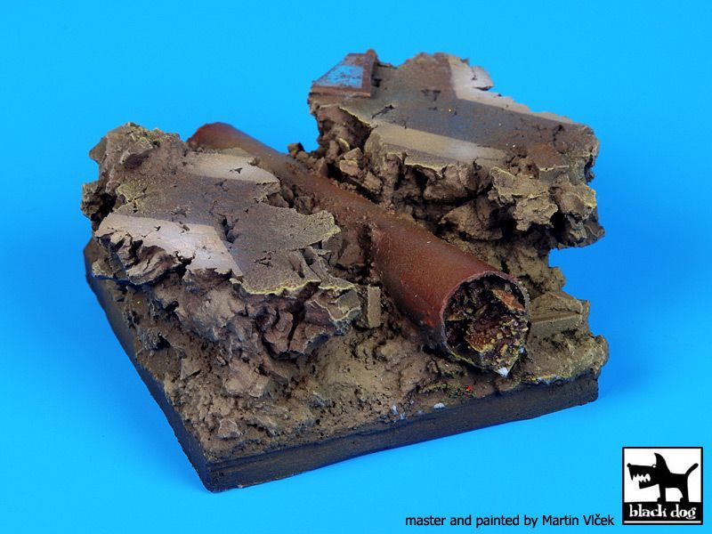 Cracked road with pipe base fantasy base