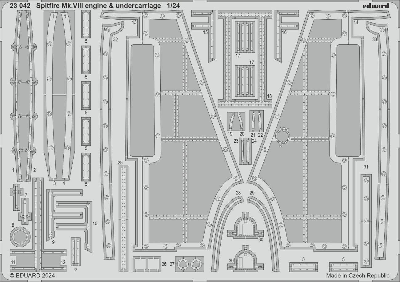 1:24 Supermarine Spitfire Mk.VIII engine & undercarriage
