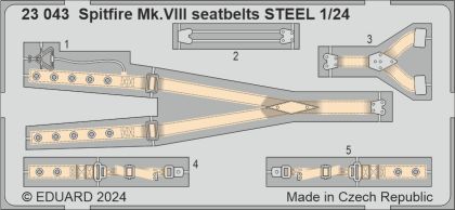 1:24 Supermarine Spitfire Mk.VIII seatbelts STEEL