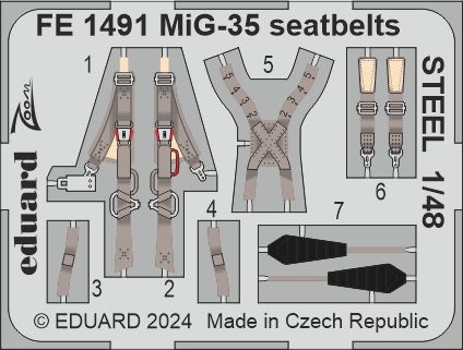 1:48 Mikoyan MiG-35 seatbelts STEEL
