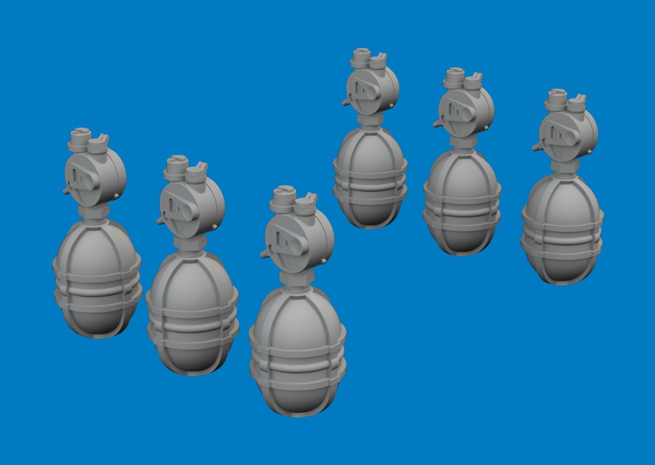 1:72 WWII USAAF oxygen cylinder A-4 (3D-Printed)