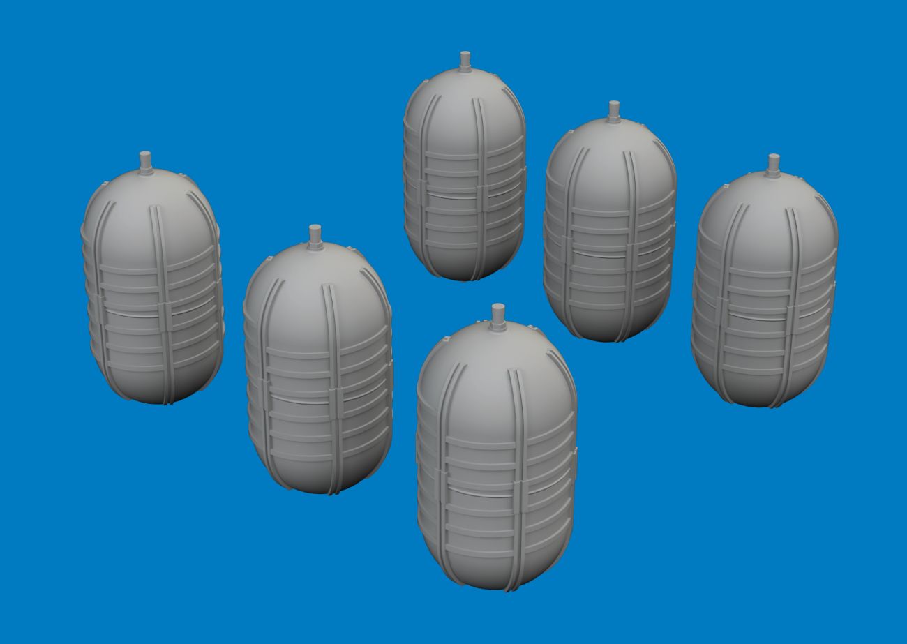 1:72 WWII USAAF oxygen tank G-1 (3D-Printed)