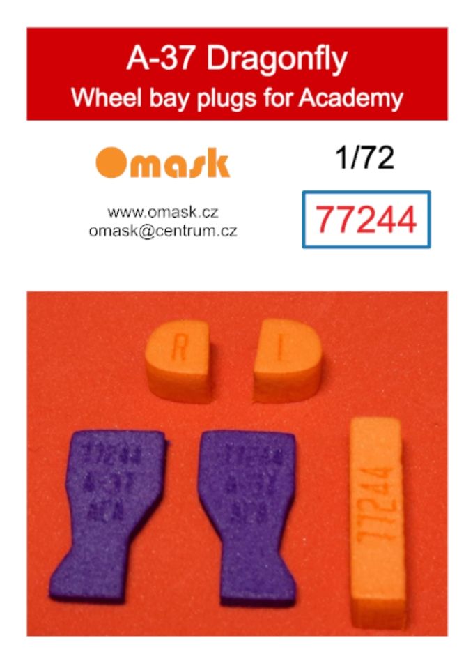 1:72 A-37 Dragonfly wheel bay plugs (for Academy)