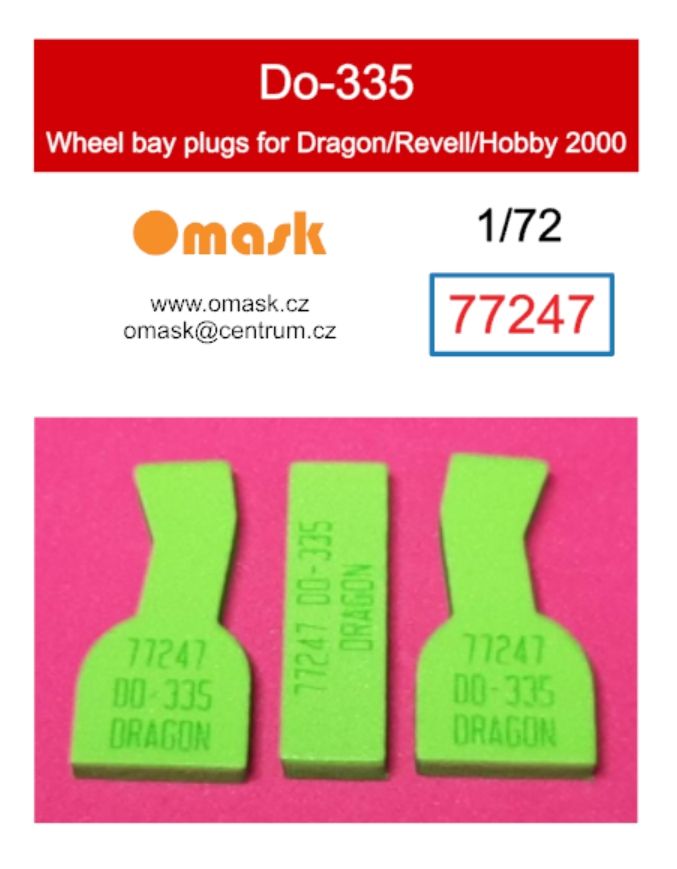 1:72 Do-335 Pfeil wheel bay plugs (for Dragon/Revell/Hobby 2000)
