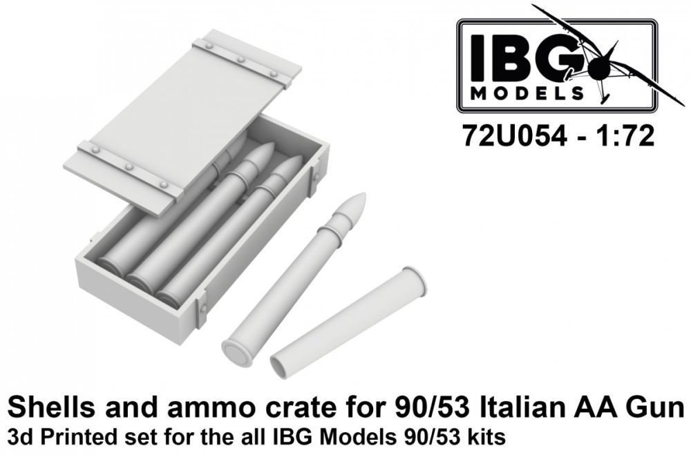 1:72 Shells and ammo crates for 90/53 Italian Anti Aircraft Gun