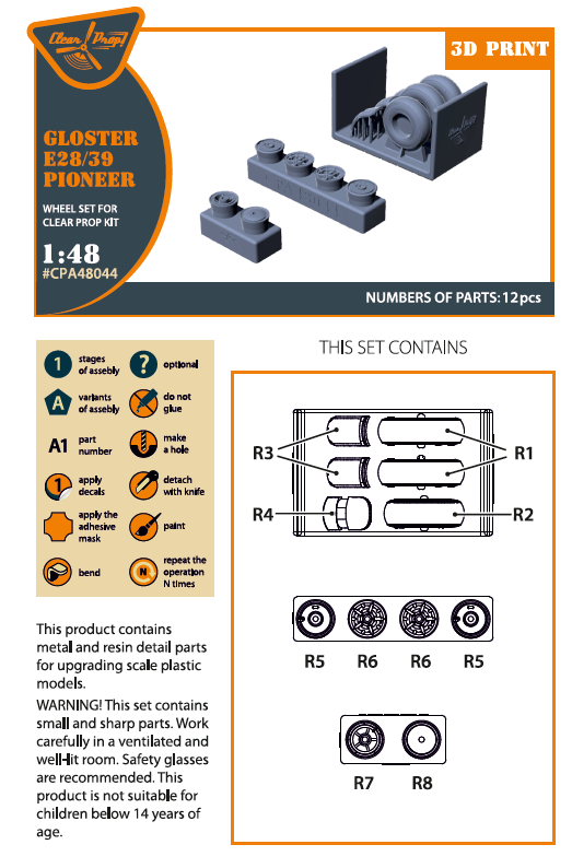 1:48 Gloster E28/39 Pioneer wheel set