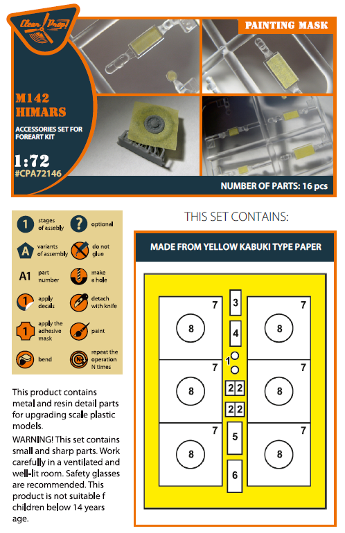 1:72 M142 Himars painting mask