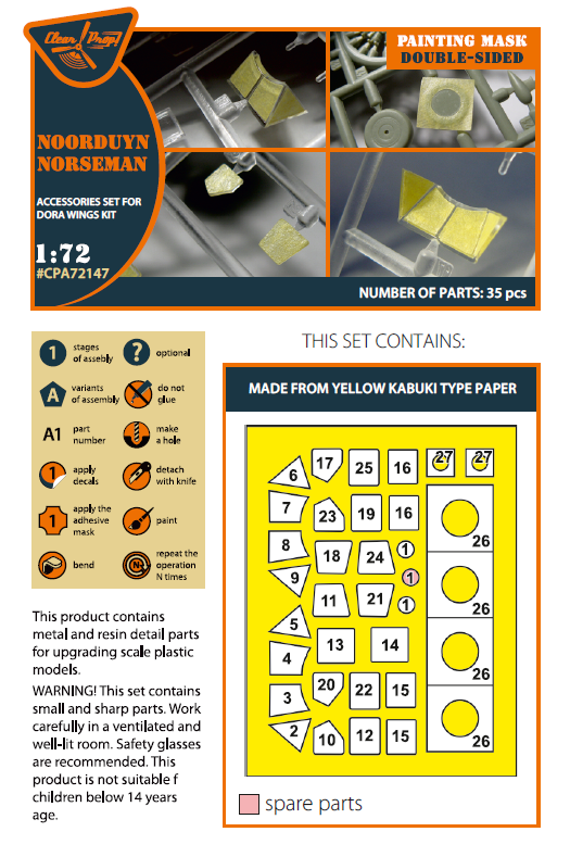 1:72 Noorduyn Norseman double-sided painting mask