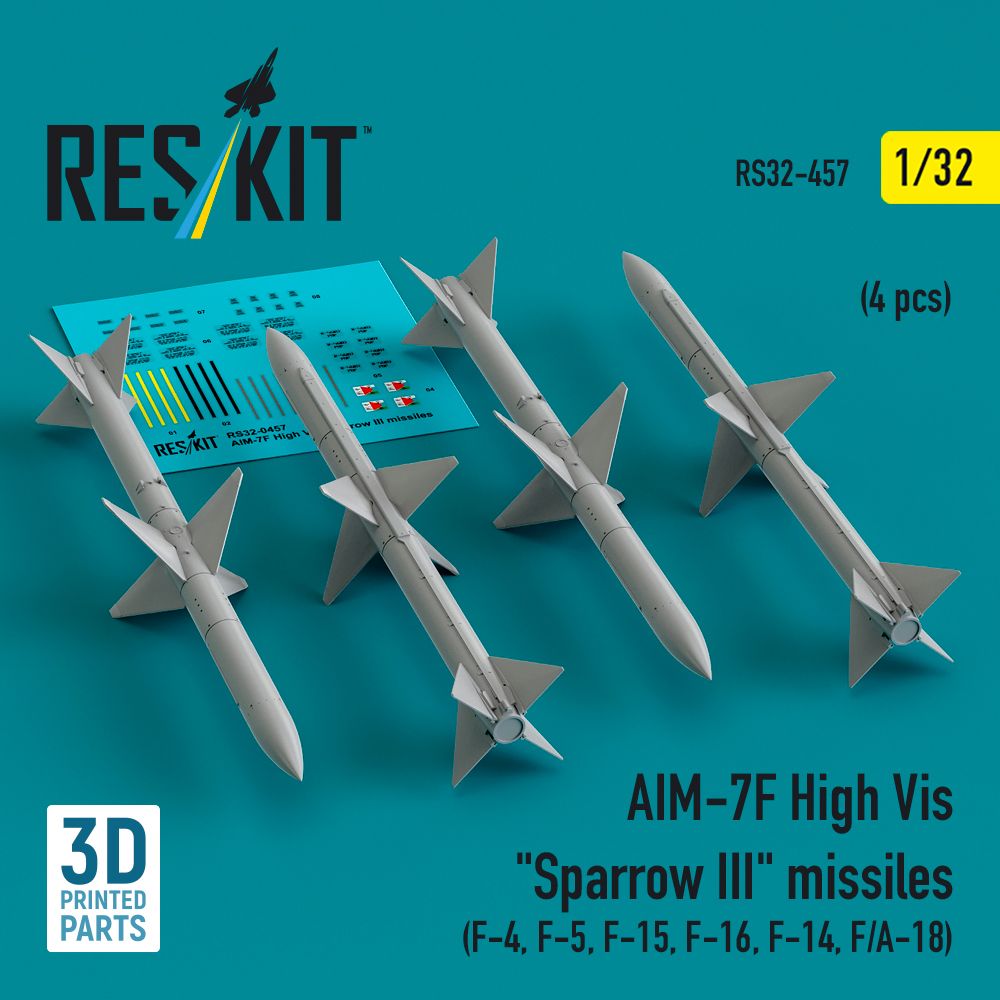 1:32 AIM-7F High Vis Sparrow III missiles (4 pcs)