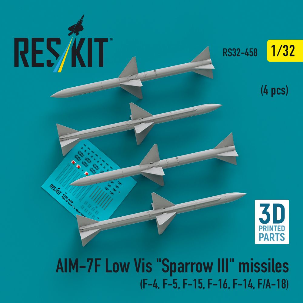 1:32 AIM-7F Low Vis Sparrow III missiles (4 pcs)