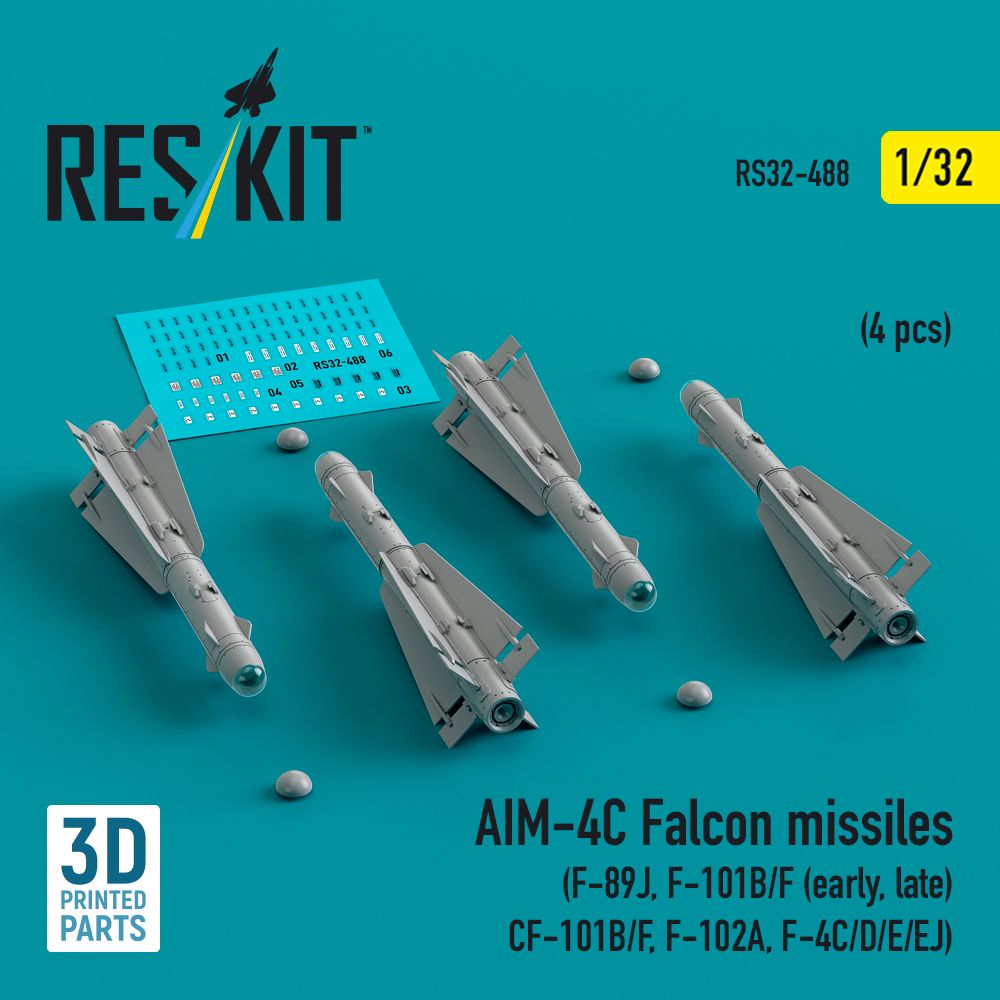 1:32 AIM-4C Falcon missiles (4 pcs)