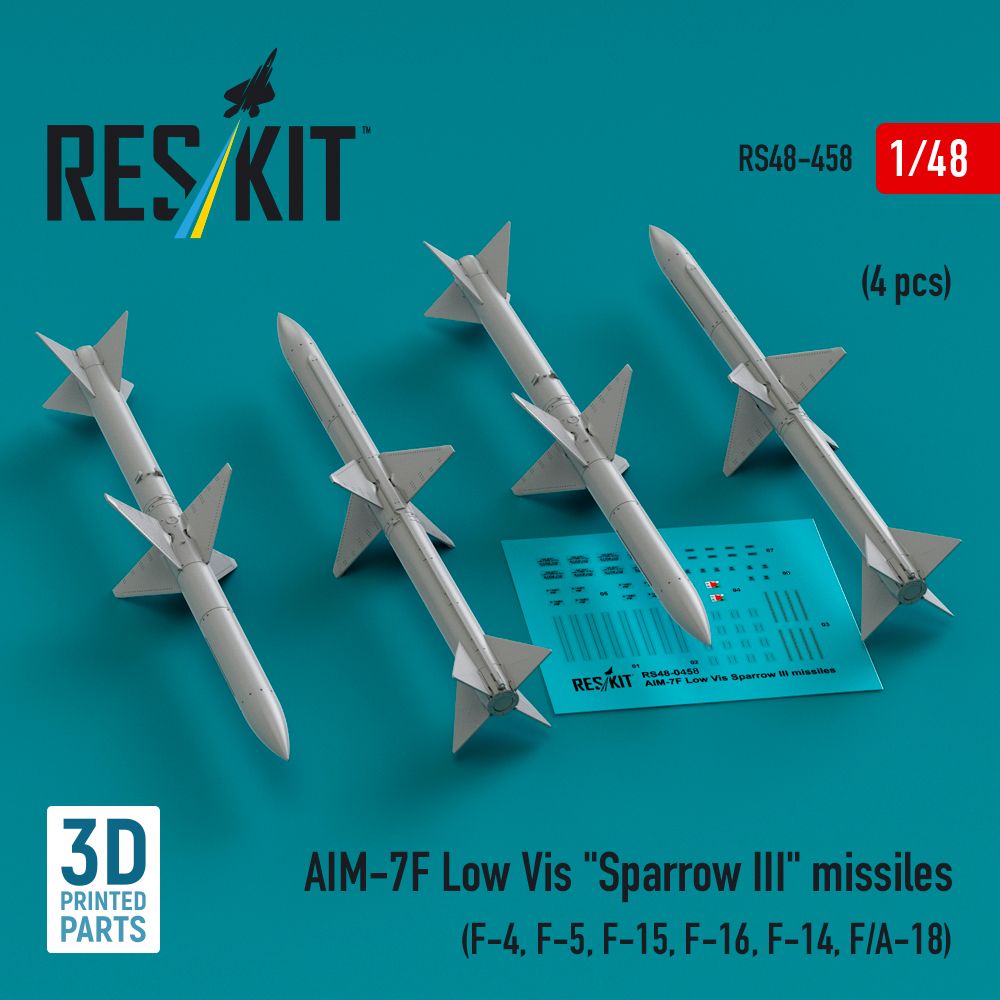 1:48 AIM-7F Low Vis Sparrow III missiles (4 pcs)