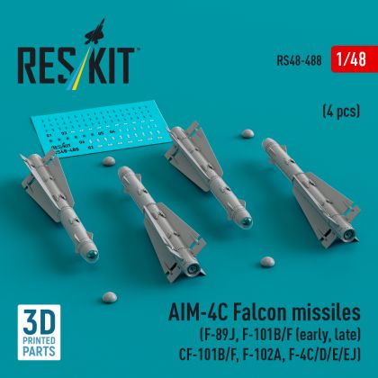 1:48 AIM-4C Falcon missiles (4 pcs)