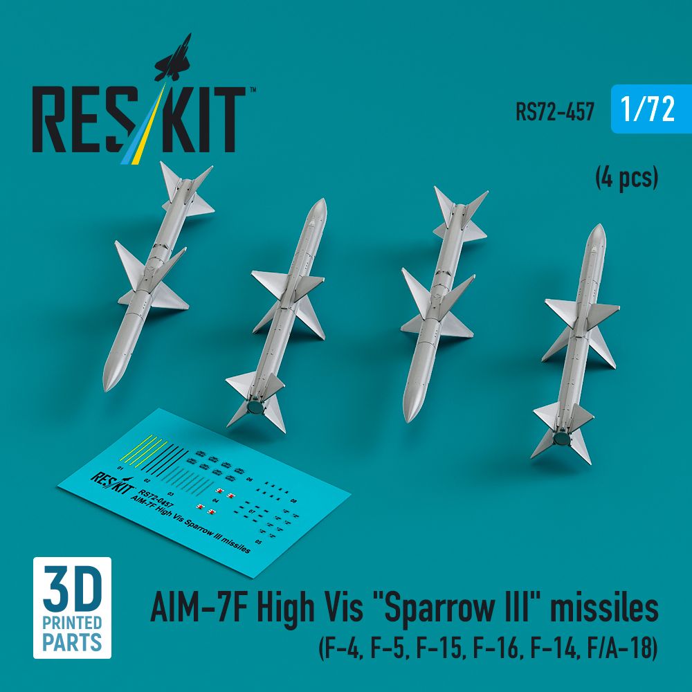 1:72 AIM-7F High Vis Sparrow III missiles (4 pcs)