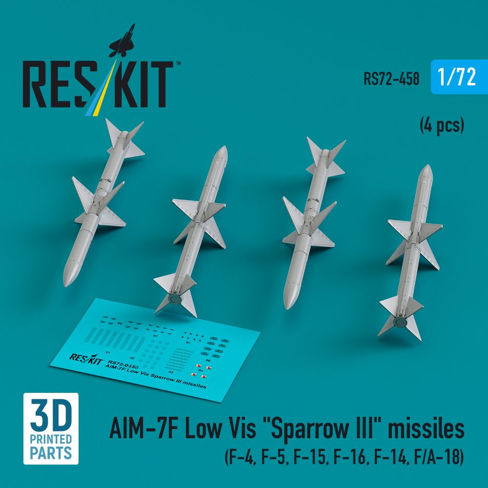 1:72 AIM-7F Low Vis Sparrow III missiles (4 pcs)