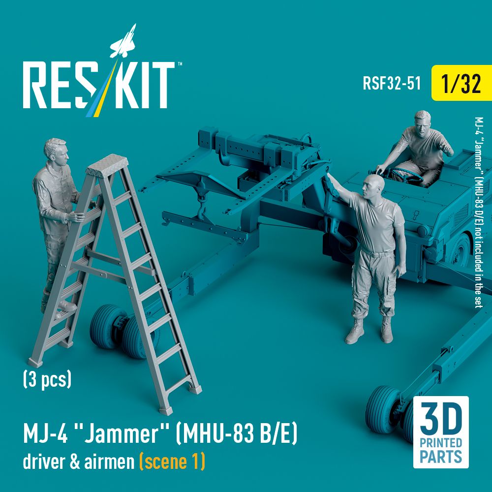 1:32 MJ-4 Jammer (MHU-83 B/E) driver & airmen (scene 1) (3 pcs)