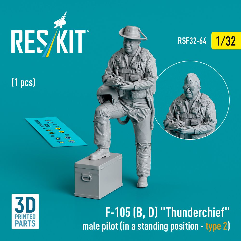 1:32 Republic F-105D/F-105F/F-105G Thunderchief male pilot (in a standing position - type 2) (1 pcs)